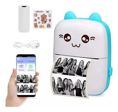 ⚡ 🐱 MINI IMPRESSORA TÉRMICA PORTÁTIL