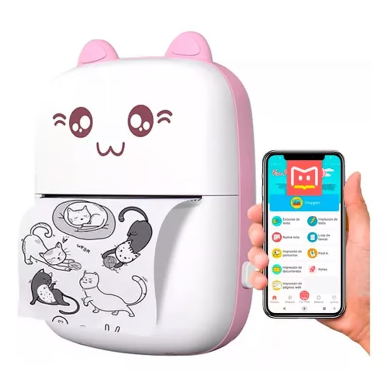 ⚡ 🐱 MINI IMPRESSORA TÉRMICA PORTÁTIL